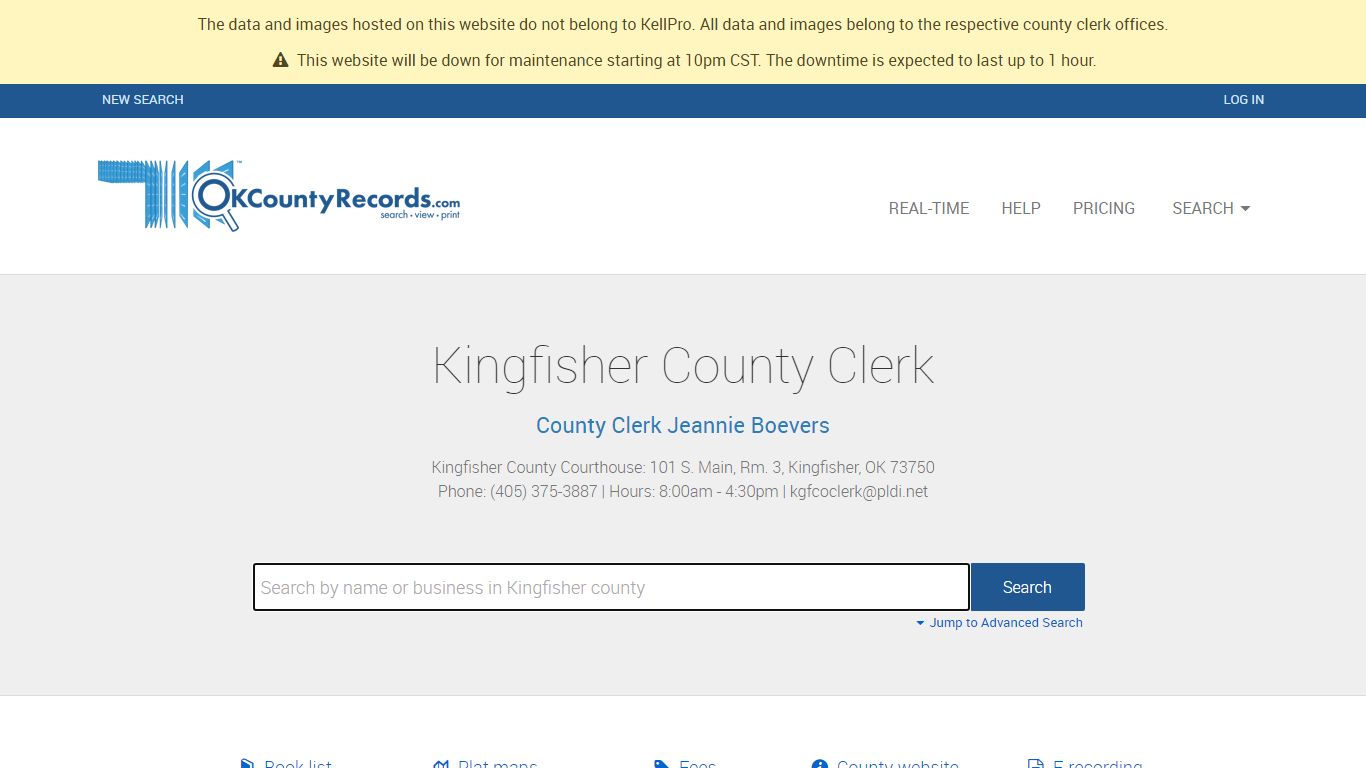 Kingfisher County - County Clerk Public Land Records for ...