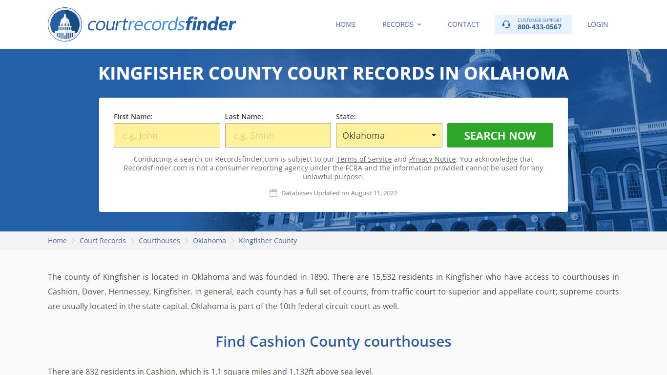 Kingfisher County, OK Court Records - Find Kingfisher ...